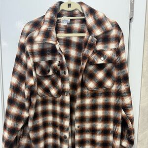 Cozy Plaid Flannel Shirt Jacket